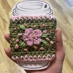 Cup Cozy. Crochet. Coffee Sleeve. Drink Sleeve.